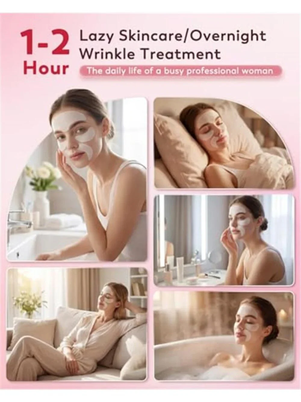 3 in 1 Facial Wrinkle Patches Forehead & Smile Lines Patches with Collagen